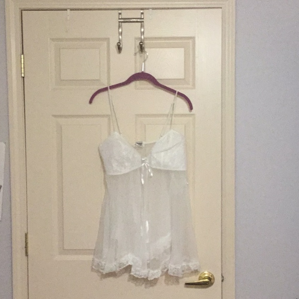 White babydoll with sheer robe